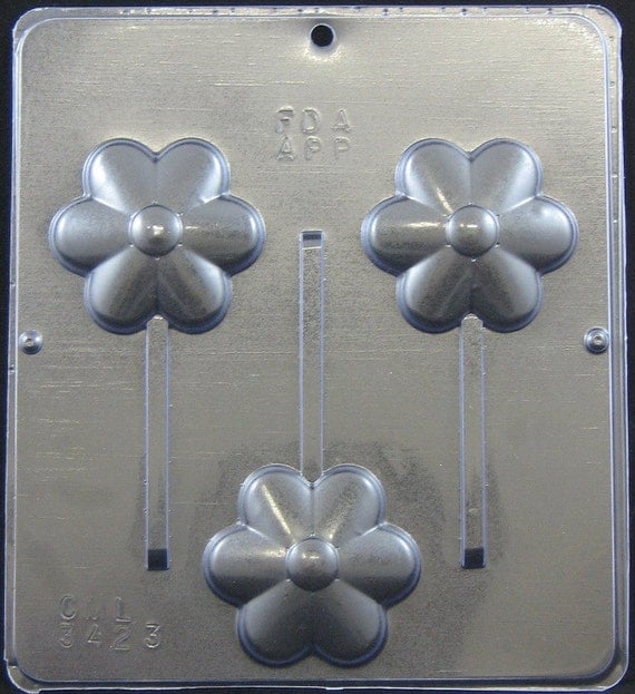 Flower Lollipop Chocolate Candy Mold 3423 by CandyMoldsNMore