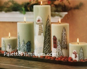 Snow Scene Candle Painting E-Pattern