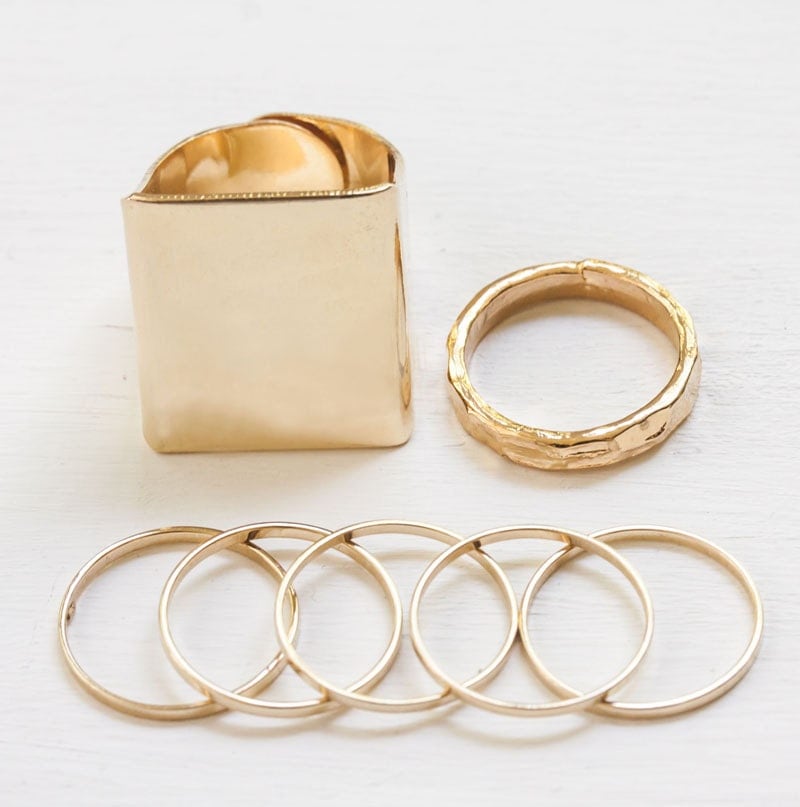 set of 7 gold knuckle rings knuckle ring stackable by TopStar