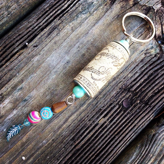 Chateau Ste Michelle wine cork key ring