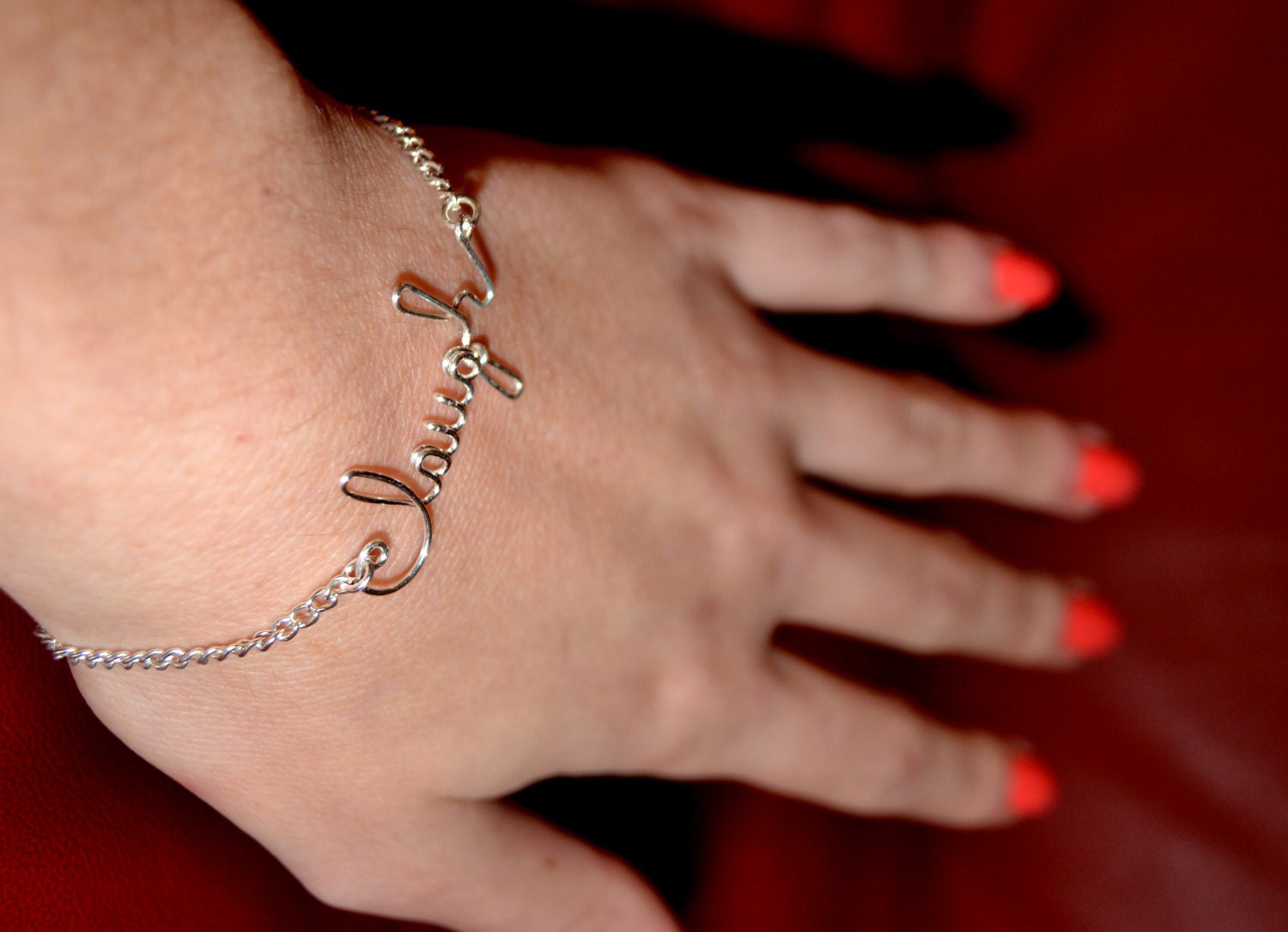 Wire Name Bracelet Personalized Real Silver Plated Bracelet