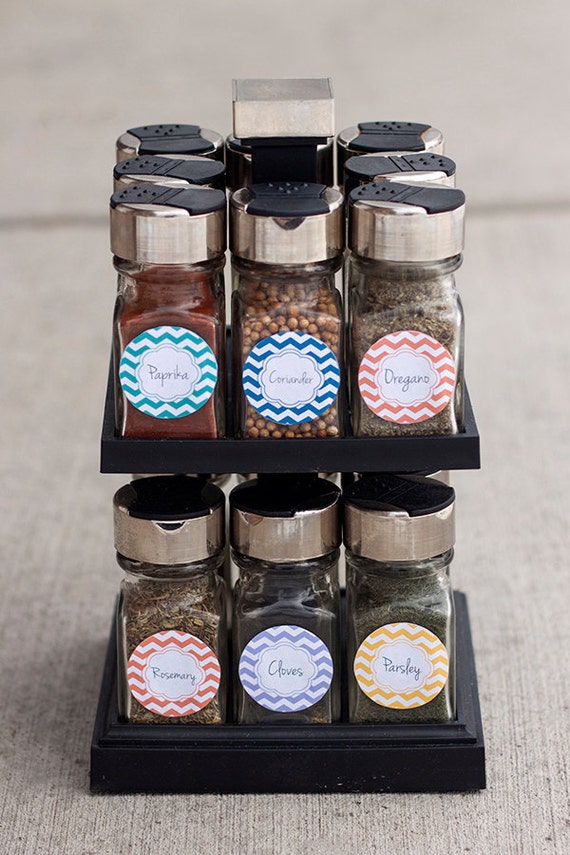 printable pdf chevron spice labels for lids or spice jars