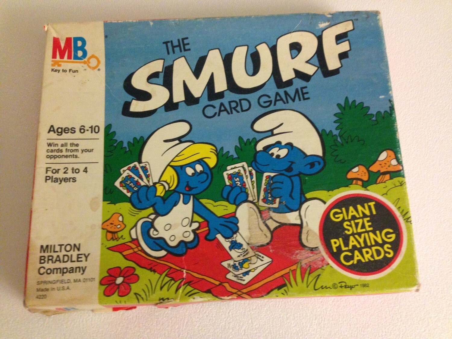 Vintage Smurf Card Game 1980s Board Game Milton Bradley