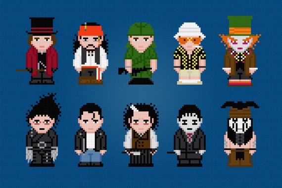 Johnny Depp - Movie Characters - Digital PDF Cross Stitch Pattern