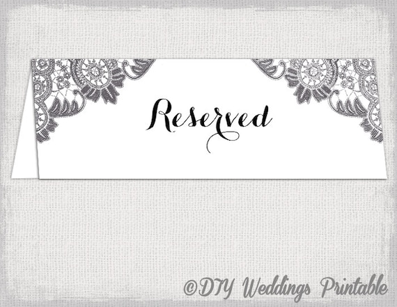 Reserved Cards For Tables Templates