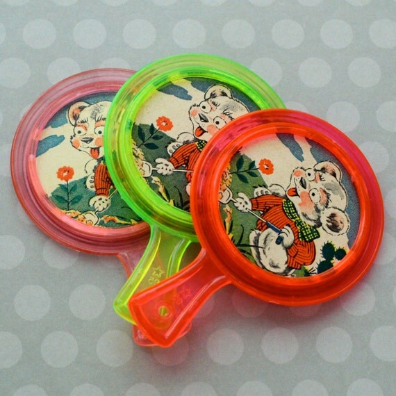 Items similar to Vintage Toy Mirror with Bear on Etsy