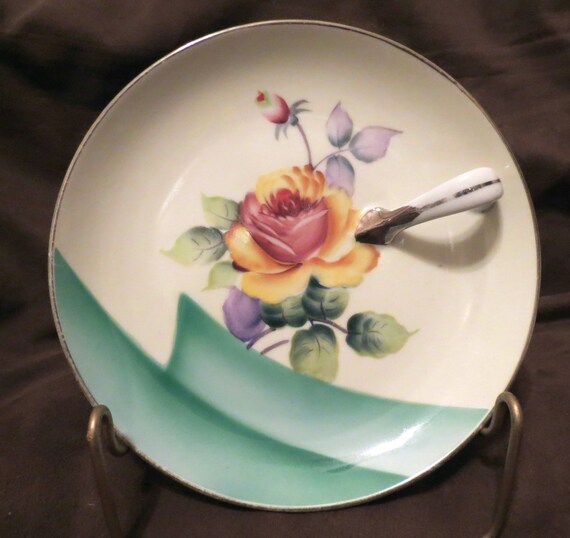 Noritake M. Rose hand painted floral plate with gold trimmed