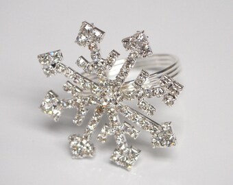 Rhinestone Snowflake Ring Napkin Holder, 2-inch