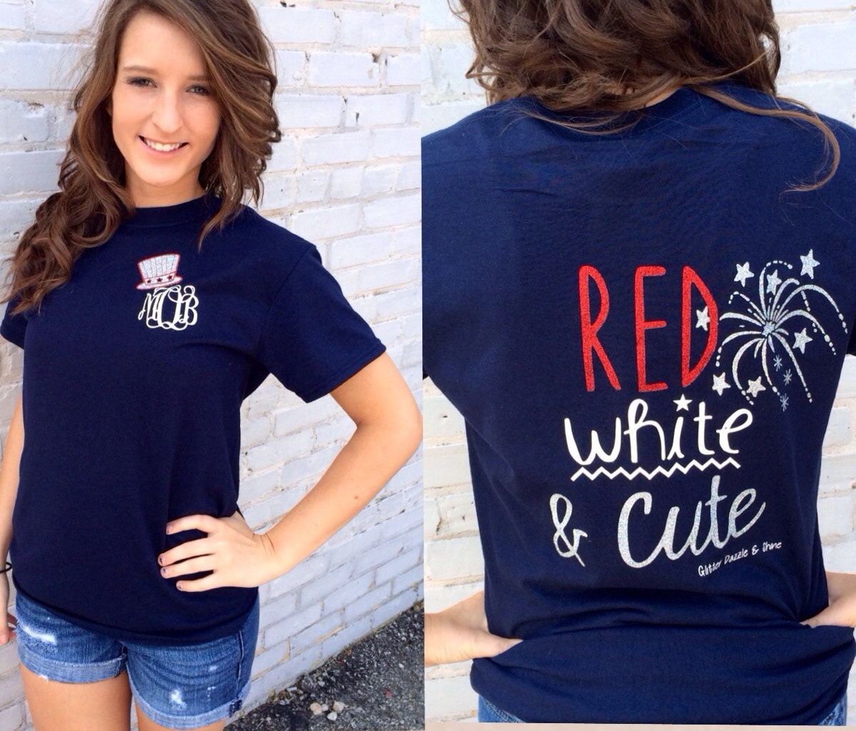 Red White & Cute Glitter T-ShirtLast day to order June