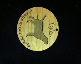 Dog Ornament Engraved Always in Our Hearts - Dog Sympathy - Cat Sympathy - Loss of Pet - Cat Ornament - Bereavement Gift