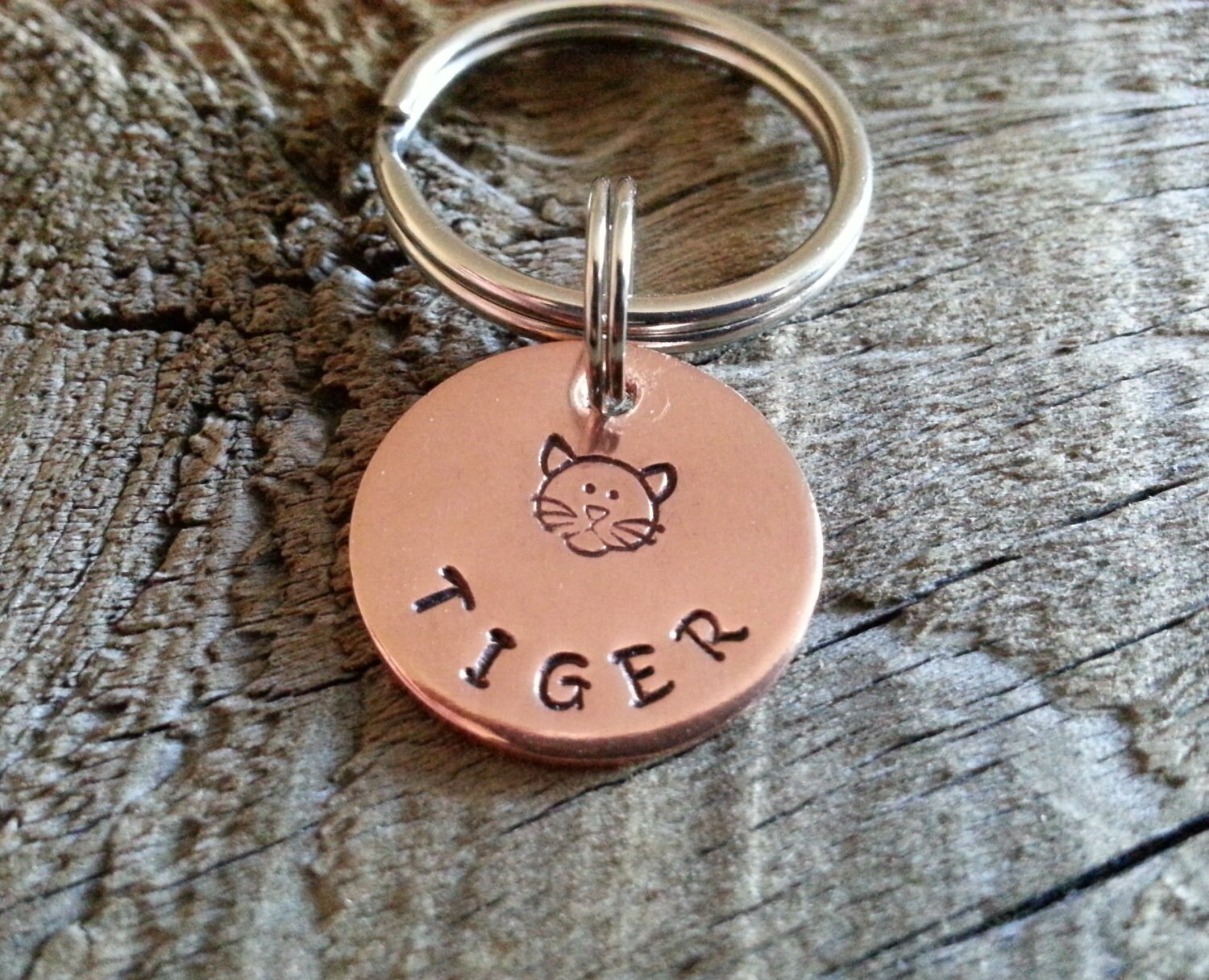 Small Cat Tag / Pet Tag / Pet ID Tag / Custom Hand Stamped