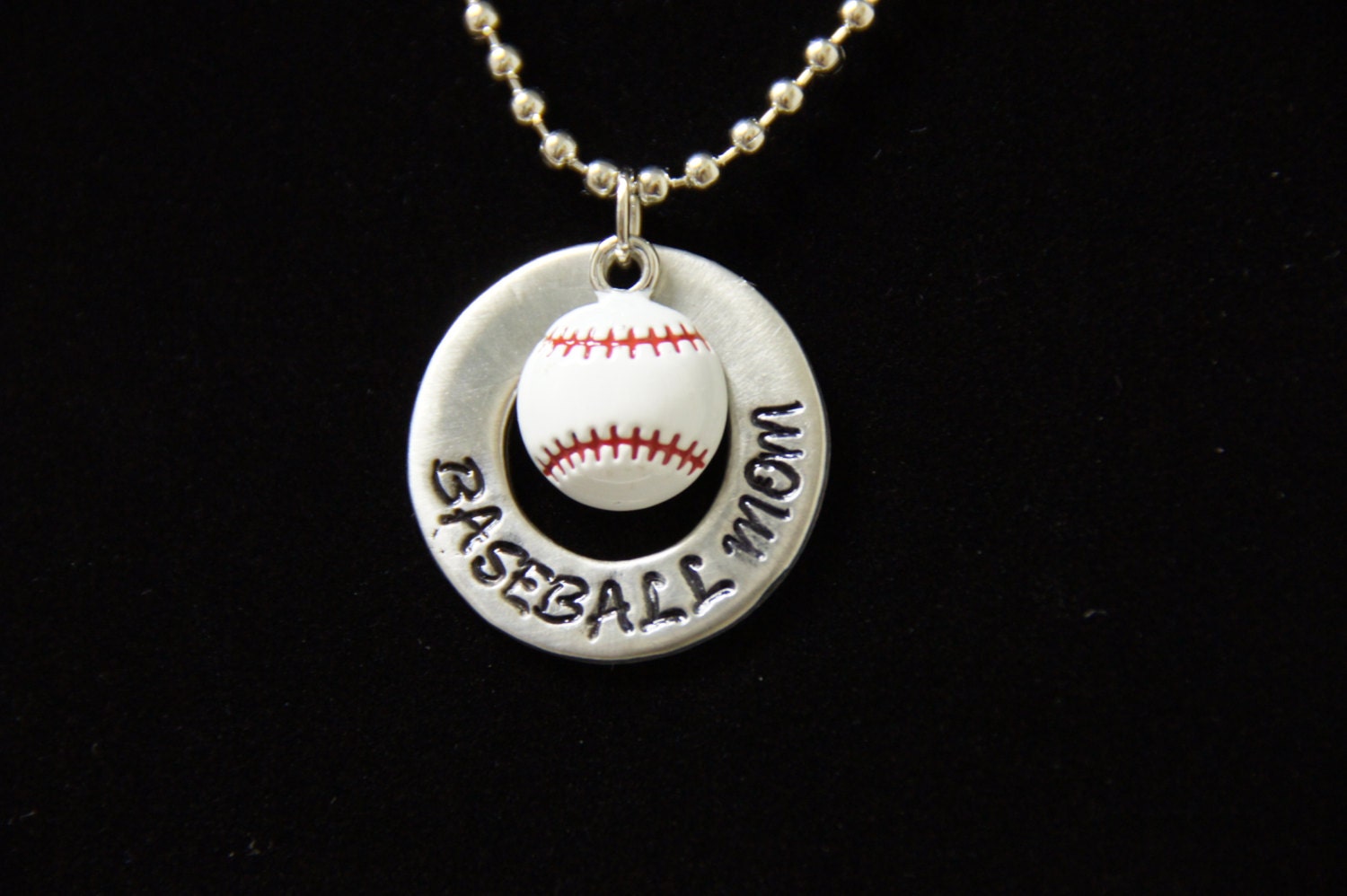 Baseball pendant necklace