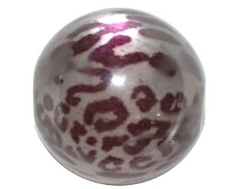 Leopard Print 12mm Round Beads 5 Pcs Per Pack