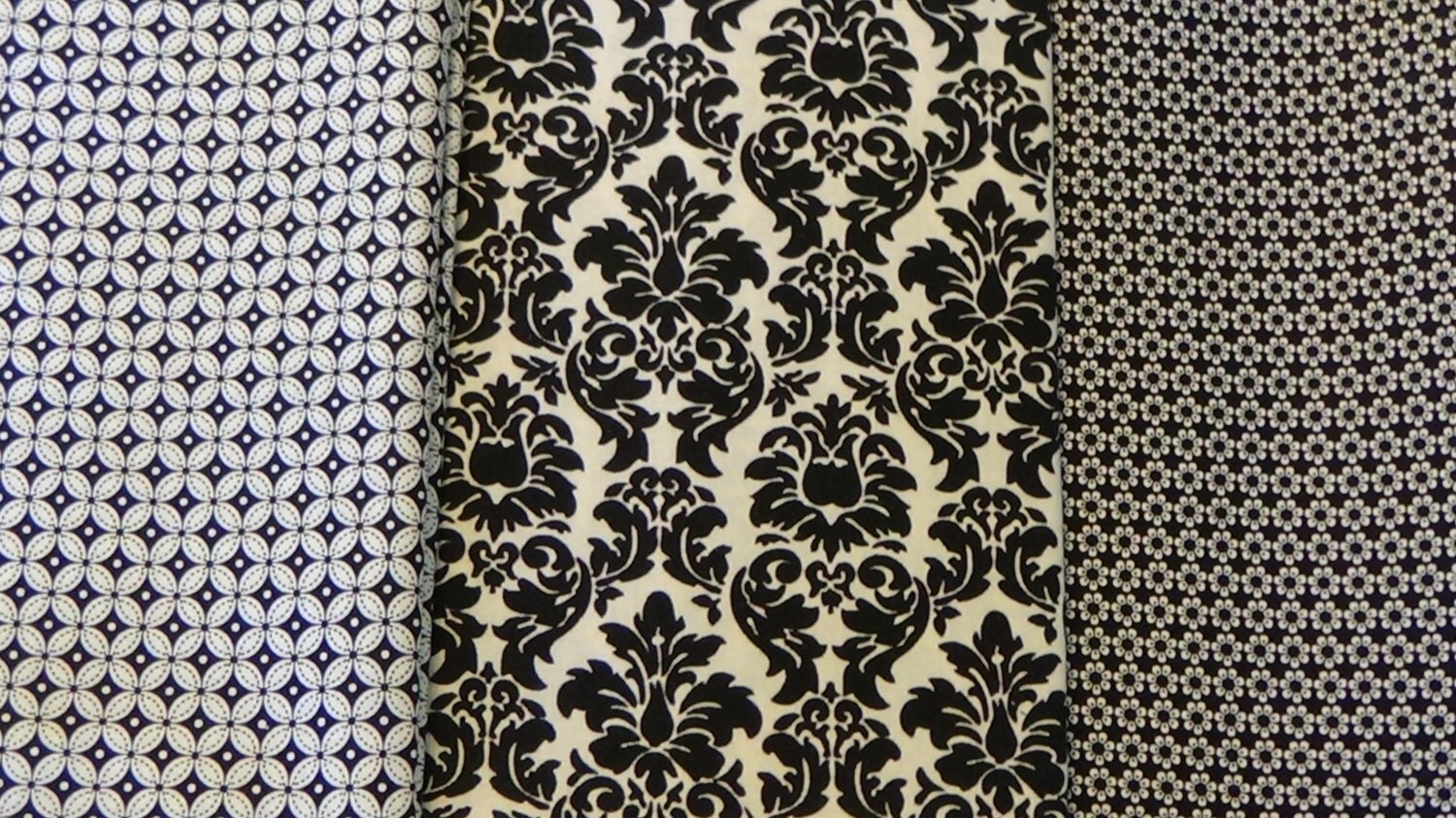 Black and white fabric JoAnn Fabric 3 and 1/4 by JuniperLaneAZ