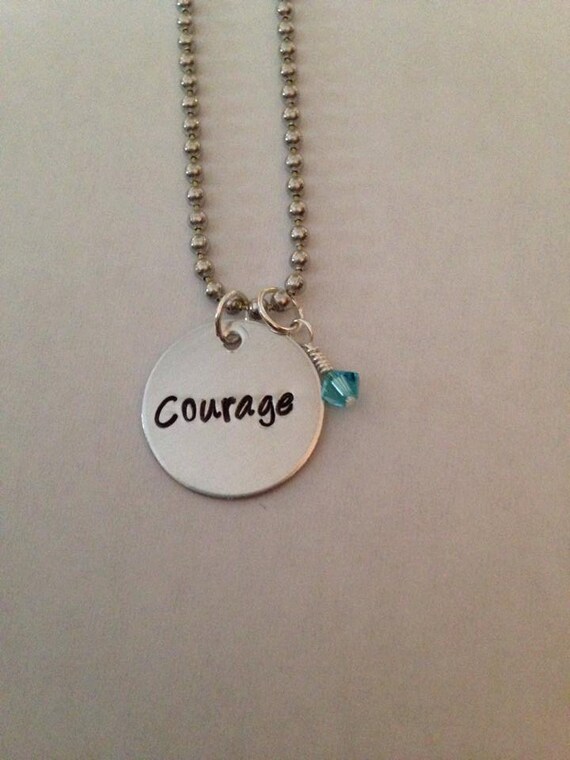Courage Necklace HandStamped Jewelry by LittlePenguinJewelry