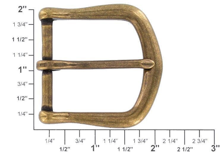 10174 1 1/2" Antique Brass, Heel Bar Buckle, Solid BrassLL from