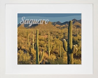 Saguaro National Park Art Travel Poster Print Home Decor (ZB1)