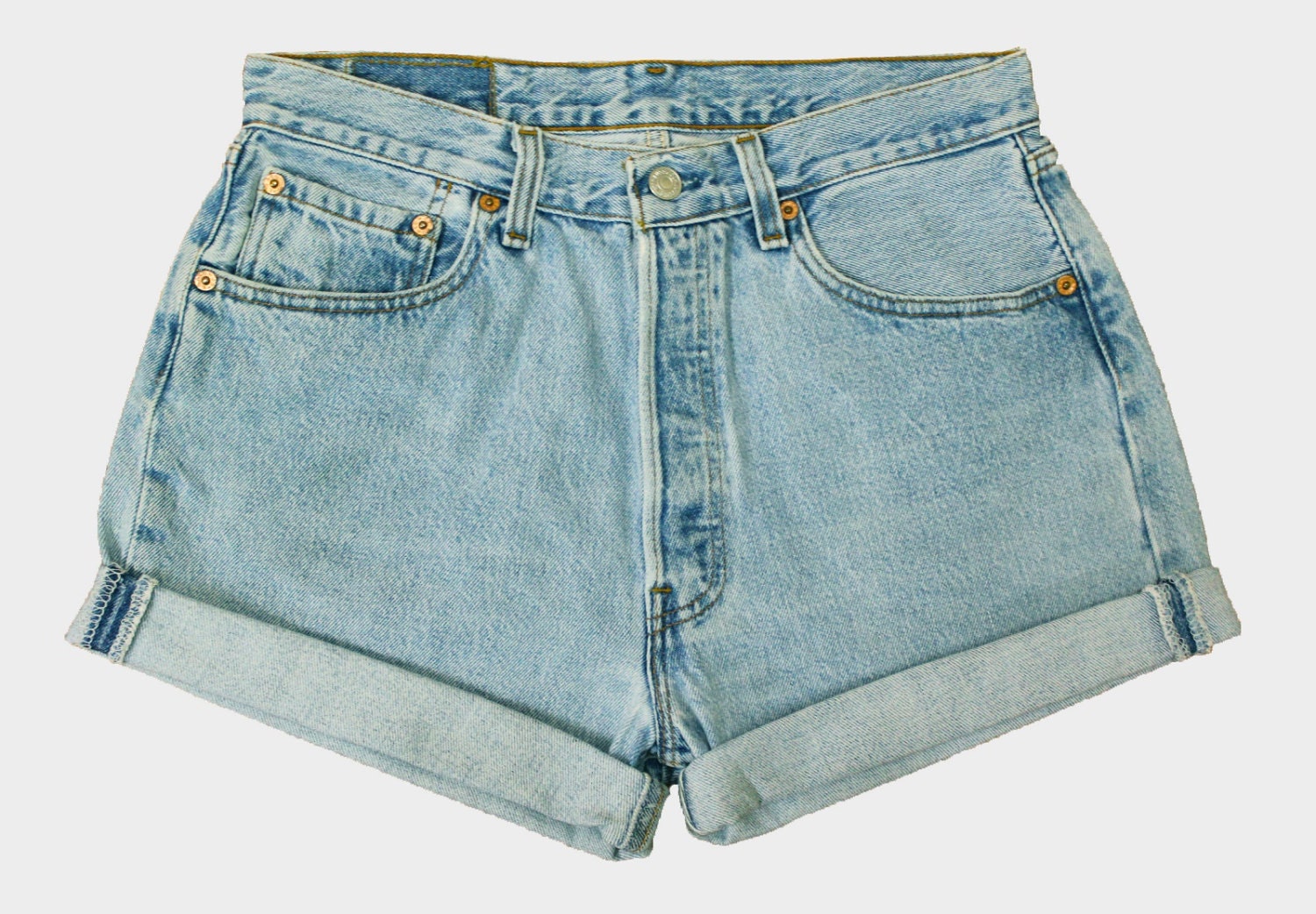 ALL SIZES – Vintage Levis 501’s Roll Up / Cuffed High Waisted Denim ...