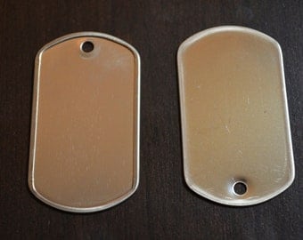 100 Blank Dog Tags Dogtag Blanks Matte or Shiny Military Dog Tag Stainless Steel Rolled Edge Army Style Party Favor Emboss or Engrave