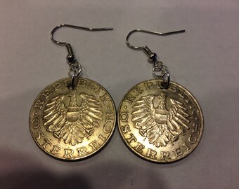 Austria 10 Shillings Coin Earrings
