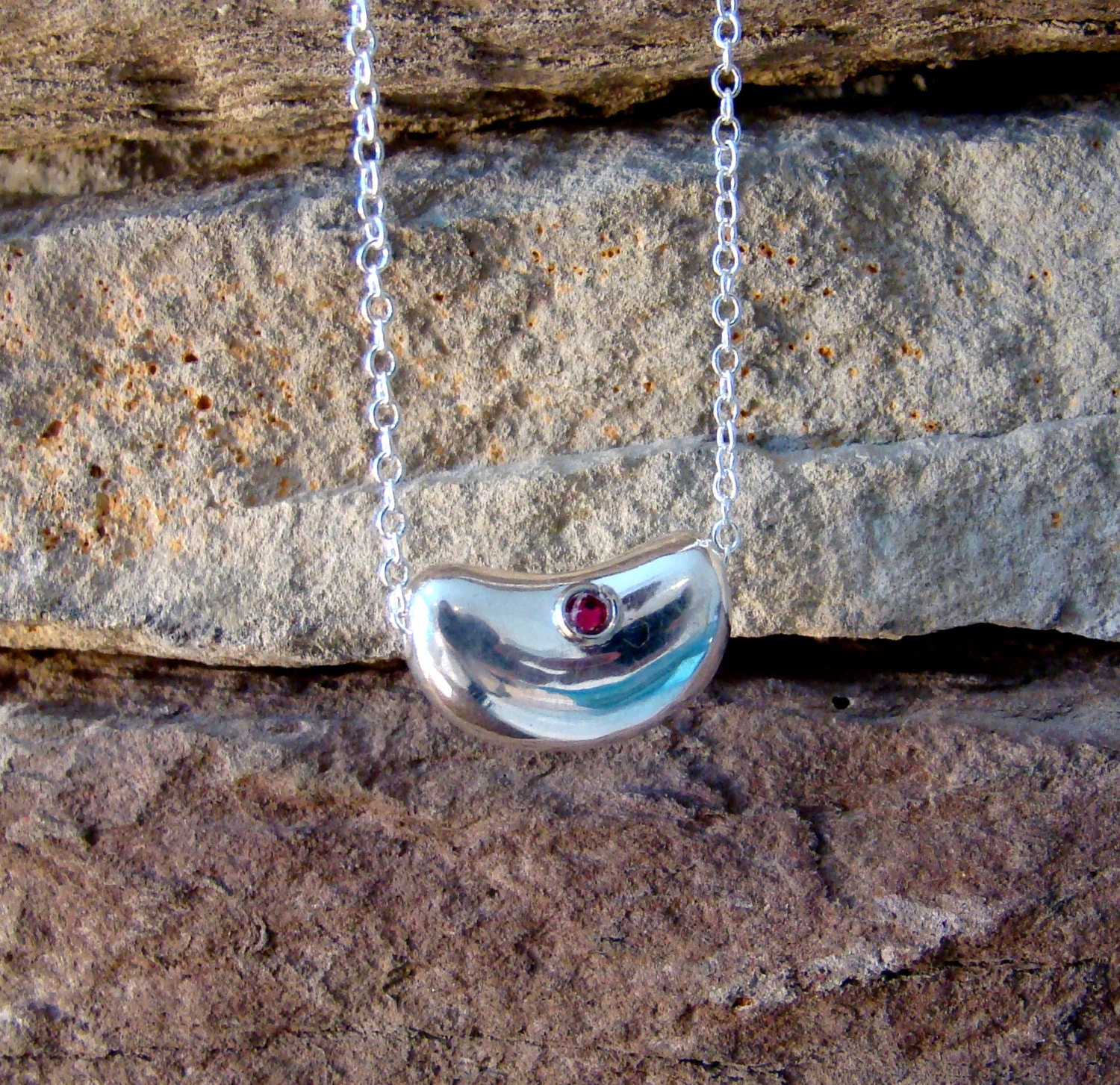 Sterling Silver Bean Pendant Necklace Pregnancy Bean