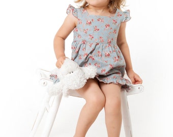 Flower Print Dress, Girls Dress , Girls Spring Dress, Toddler Dress, Girl Dress , Toddler dress with print, Cotton Girls Dress, Spring Dress