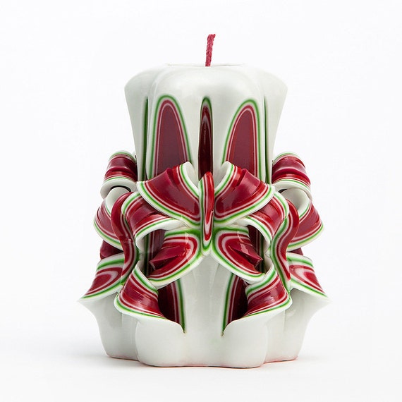 Christmas candles Carved candles Red candles by AmeliaCandles