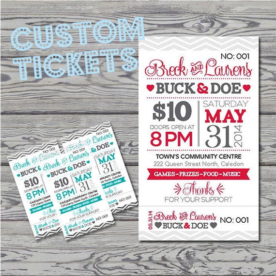 diy digital buck doe raffle tickets by theloveofartndesign
