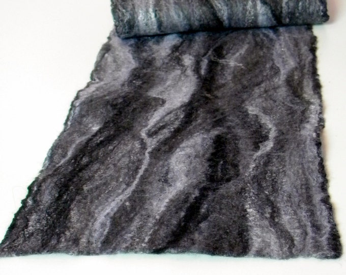 Wool scarf Winter felted scarf Grey men scarf Extra long scarf Unisex scarves Husband Gift Wet felted scarf gift for dad Gift idea men