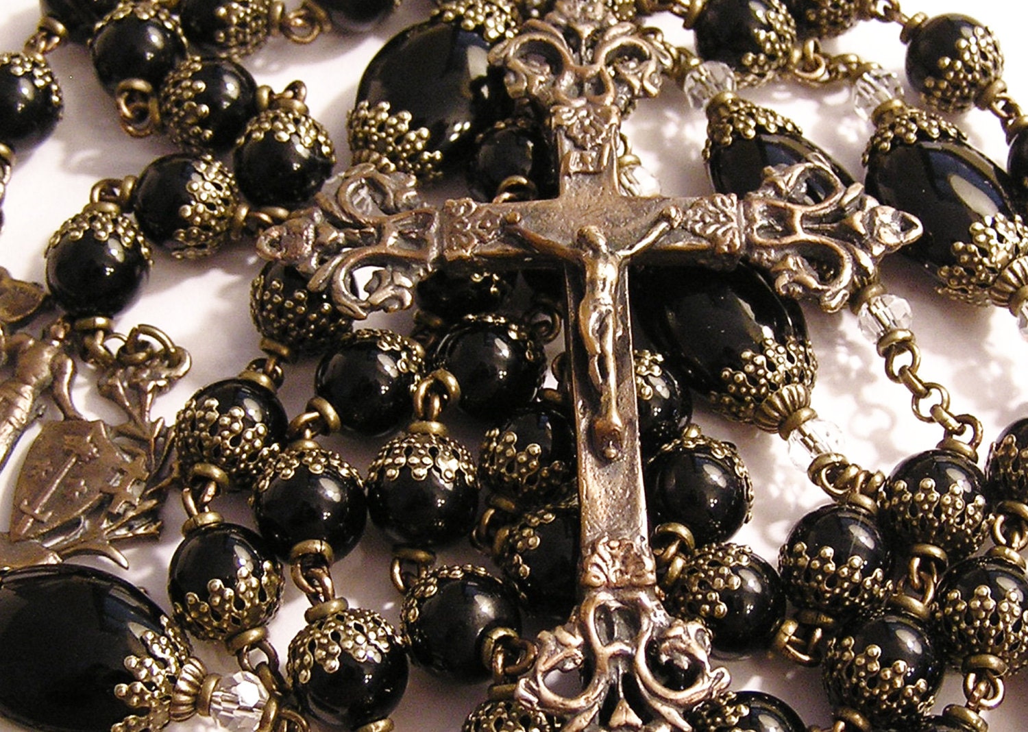 Large Catholic Rosary Beads 15 Five 5 Decade by SacredArtJewelry