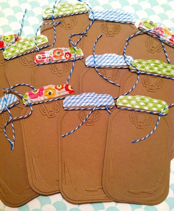 Items similar to 12 Die Cut Mason Jar Kraft Paper,Die Cut, Cutout