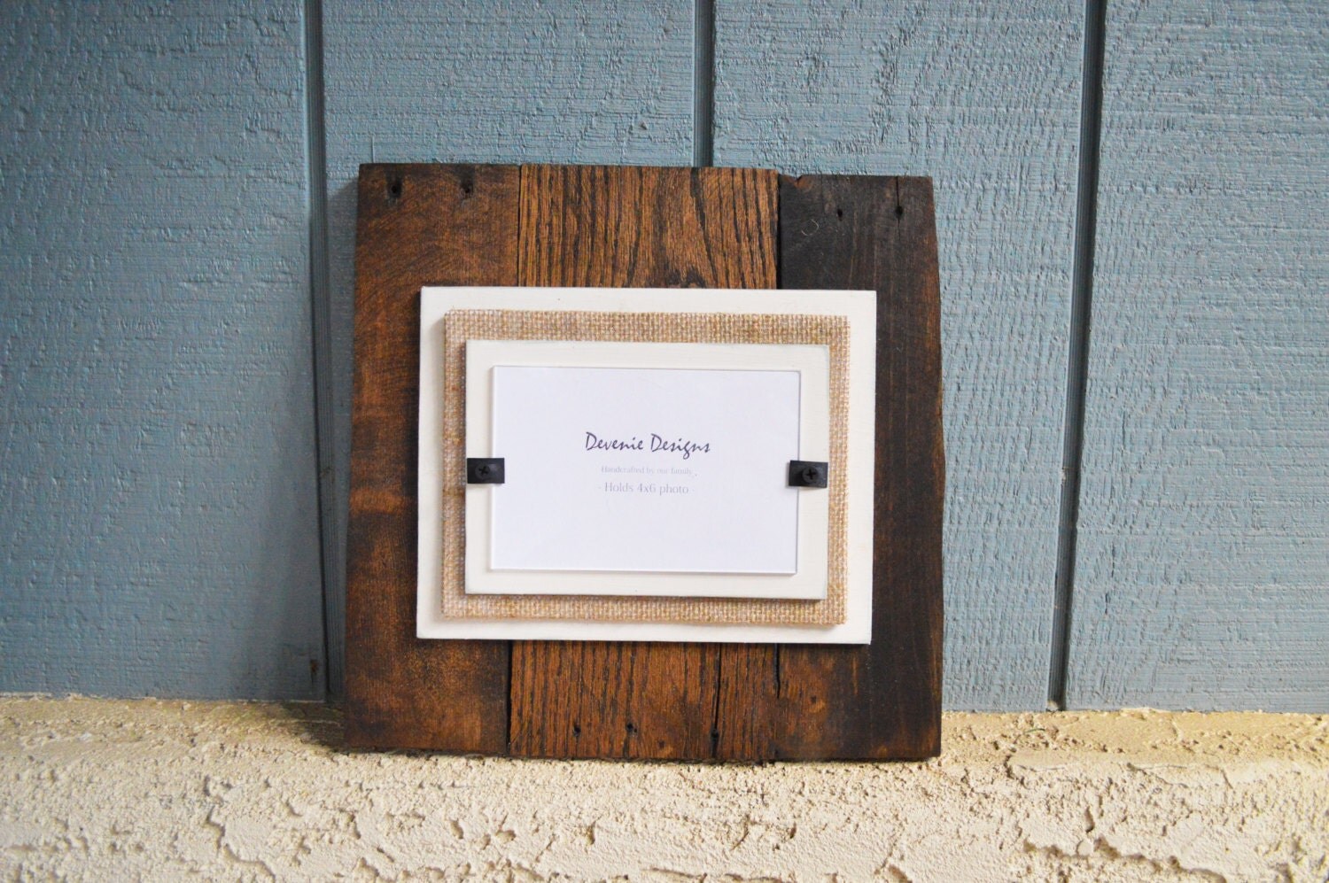 Reclaimed Wood Plank Frame 4x6 photo Triple by DevenieDesigns