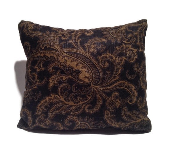 Black and Brown Paisley THROW PILLOW