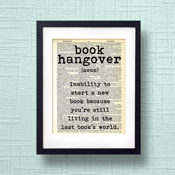 Book Hangover definition dictionary art print reading, book worm