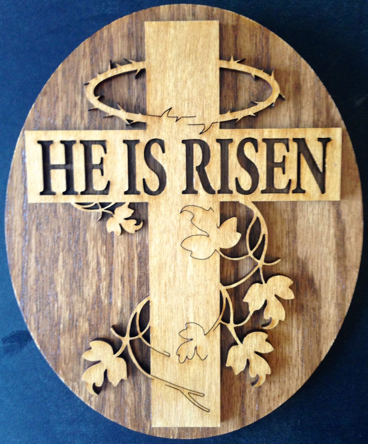 He is risen cross by BBLaserDesign on Etsy
