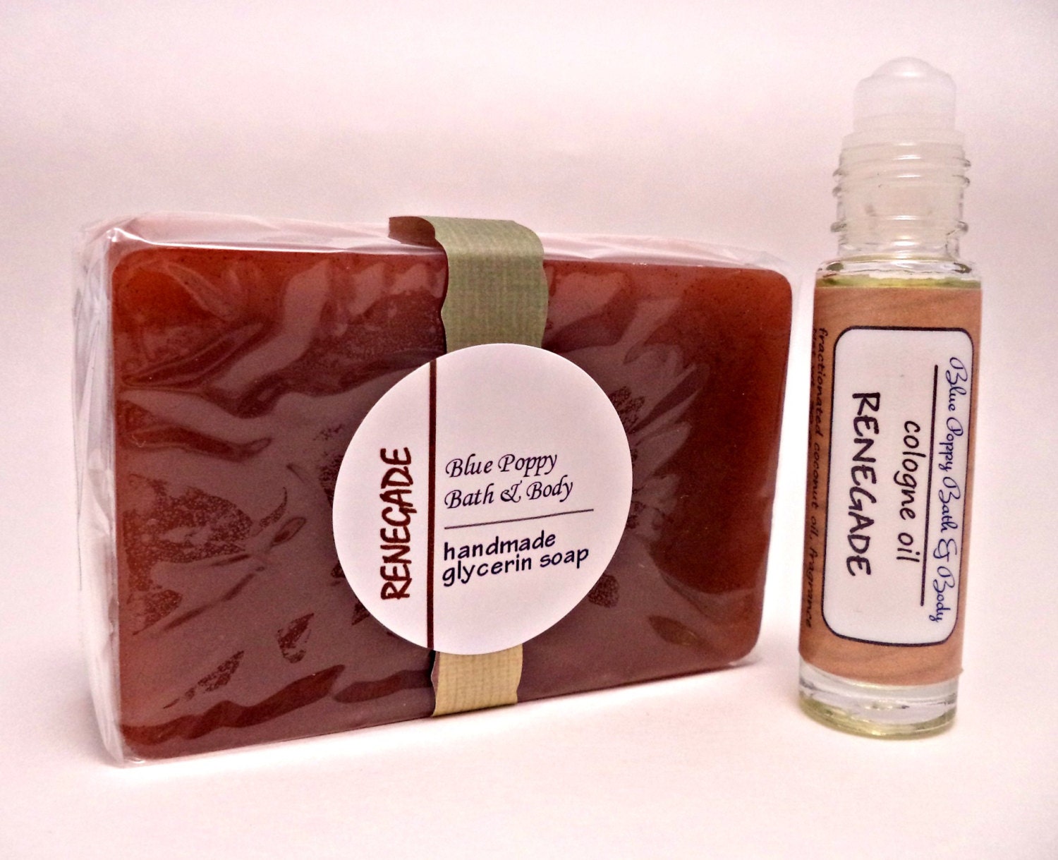Mens Gift Set Renegade Soap & Cologne Oil Gift by BluePoppyBath