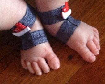 NEW and only at Charlibebe!! Baby boy barefoot sandals. Gladiator ...