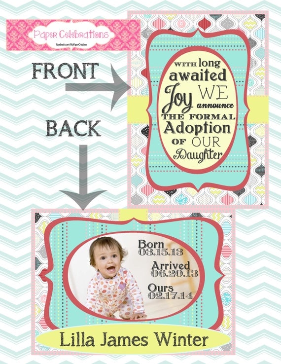 Items similar to Adoption Announcement! Personalize, Photo, Picture ...