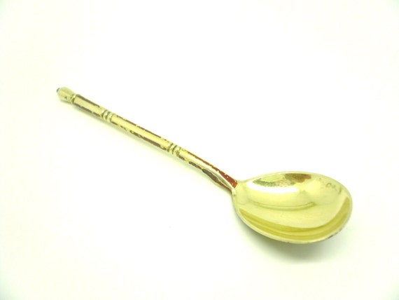 Russian Silver Enamel Troika Teaspoon Spoon Antique Russia