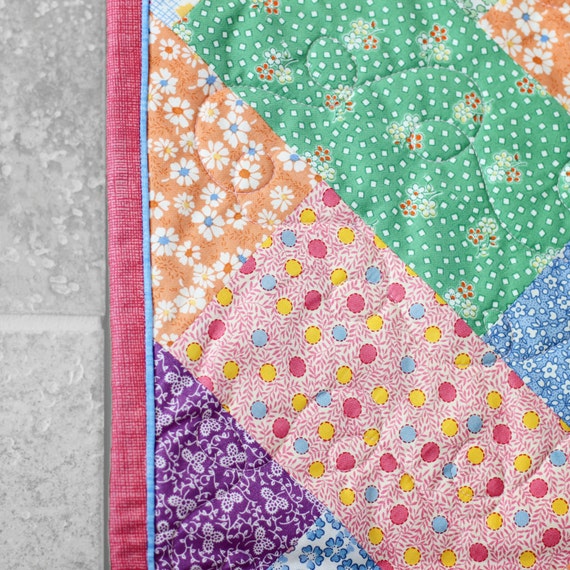 Baby Quilt Baby Nursery Patchwork Quilt by BindedwithLove on Etsy