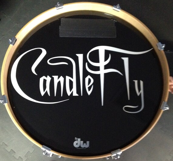 Bass Drum Vinyl Band Logo/ Name 10 x 20 by JessicasDarlinDesign