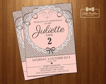 Baby Birthday Party Invitation, Child Birthday Party Invitation Printable