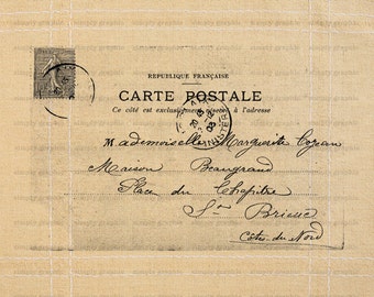 french vintage etsy cards script paper postcards ephemera
