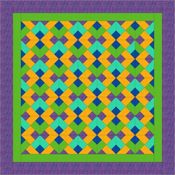 Items similar to PDF Quilt Pattern Geometric Fish