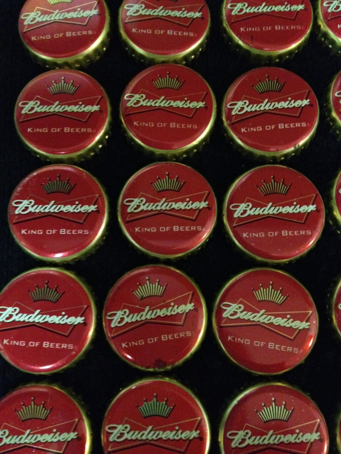Lot of 20 Budweiser Bottle Caps Red King of Beers Washed
