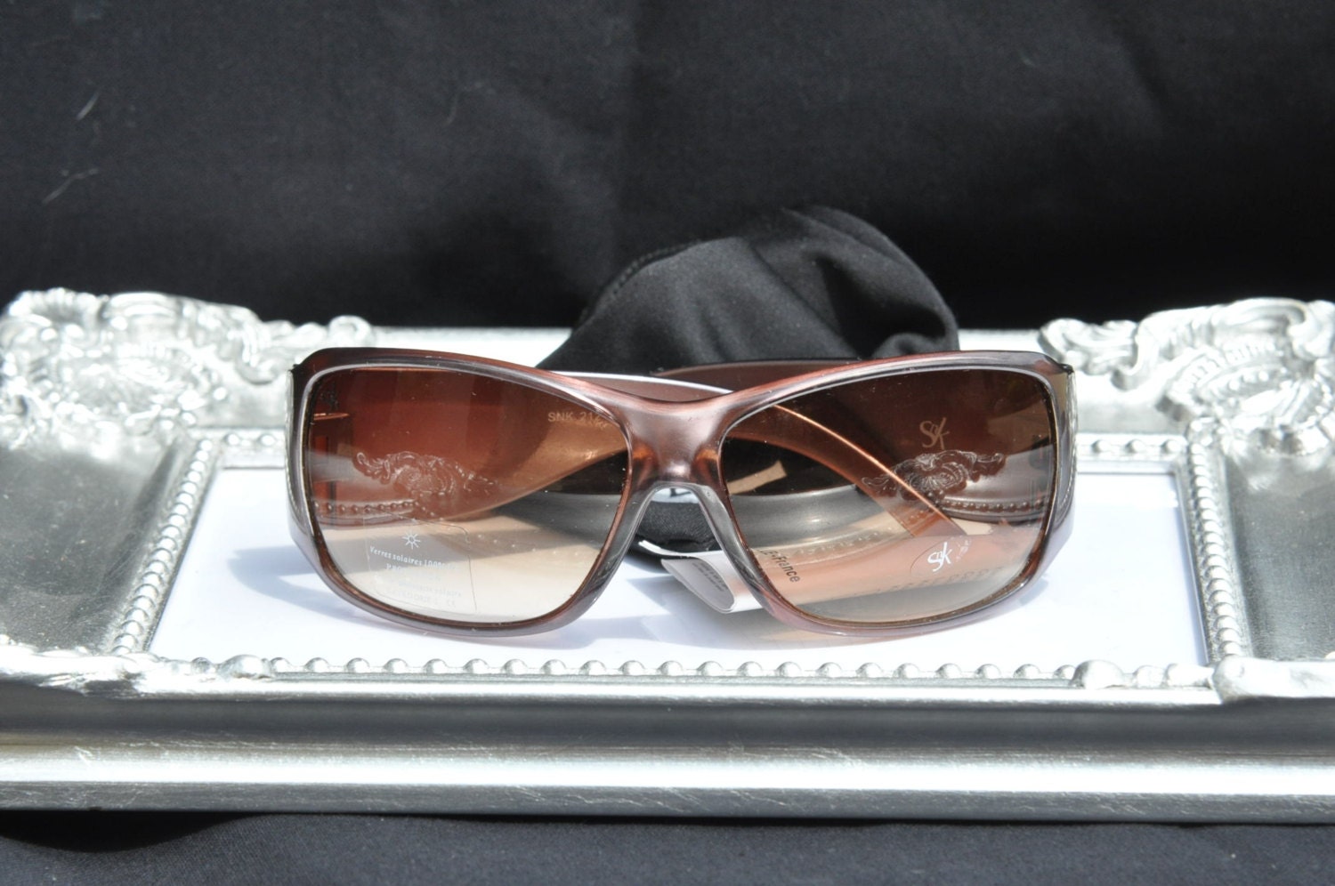 French SNK Ladies vintage designer sunglasses with antiglare temples