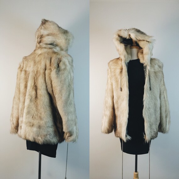 Hooded Fur Coat / Estival Nanny Goat Fur Coat / Nordic Coat