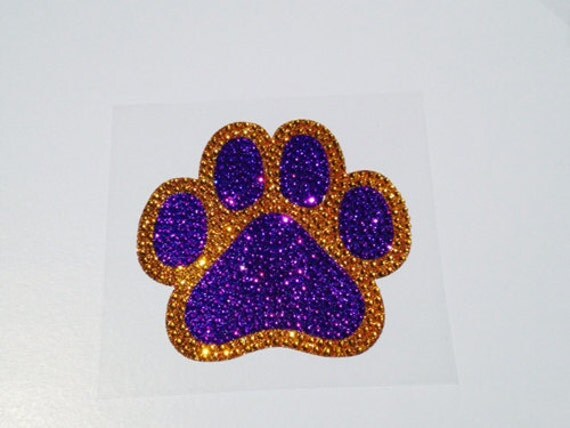 LSU Tigers Paw Print Rhinestone Glitter Bling by SassyRhinestones