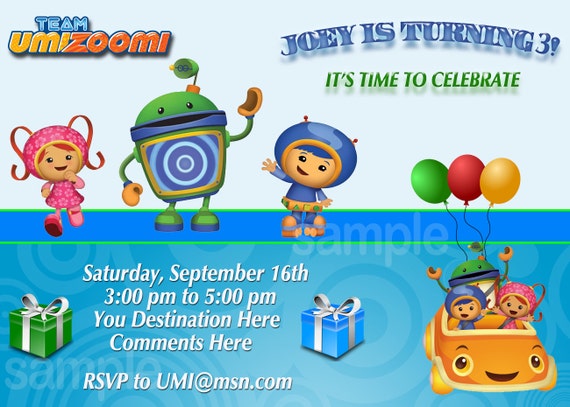 Personalized Team Umizoomi Birthday Invitation by InvititeStation