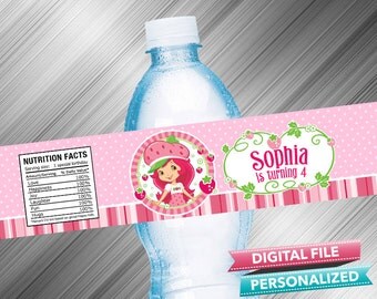 Strawberry Shortcake Water Bottle Label